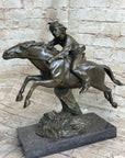 Bronze Sculpture by Antoine Bofill - Le dernier d’une race - Native American on Horse