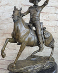 Carl Kauba (Austrian 1865-1922) Gorgeous Cowboy Shooting Gun Bronze Sculpture