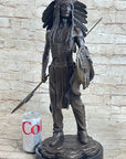Native American Indian Warrior w/ War Bonnet Bronze Sculpture Statue by P. Manship
