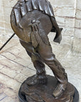 Native American Indian Warrior w/ War Bonnet Bronze Sculpture Statue by P. Manship