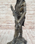 Native American Indian Warrior Bronze Metal Statue Sculpture Figure Original Art