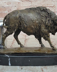 Bronze American Bison Buffalo Statue – Western Wildlife Art by Kauba