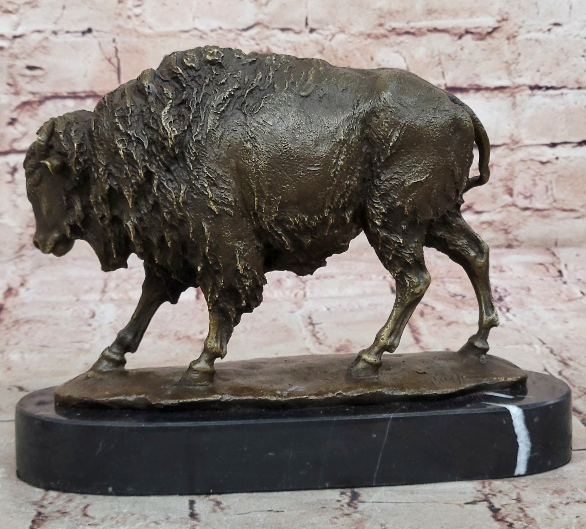 Bronze American Bison Buffalo Statue – Western Wildlife Art by Kauba