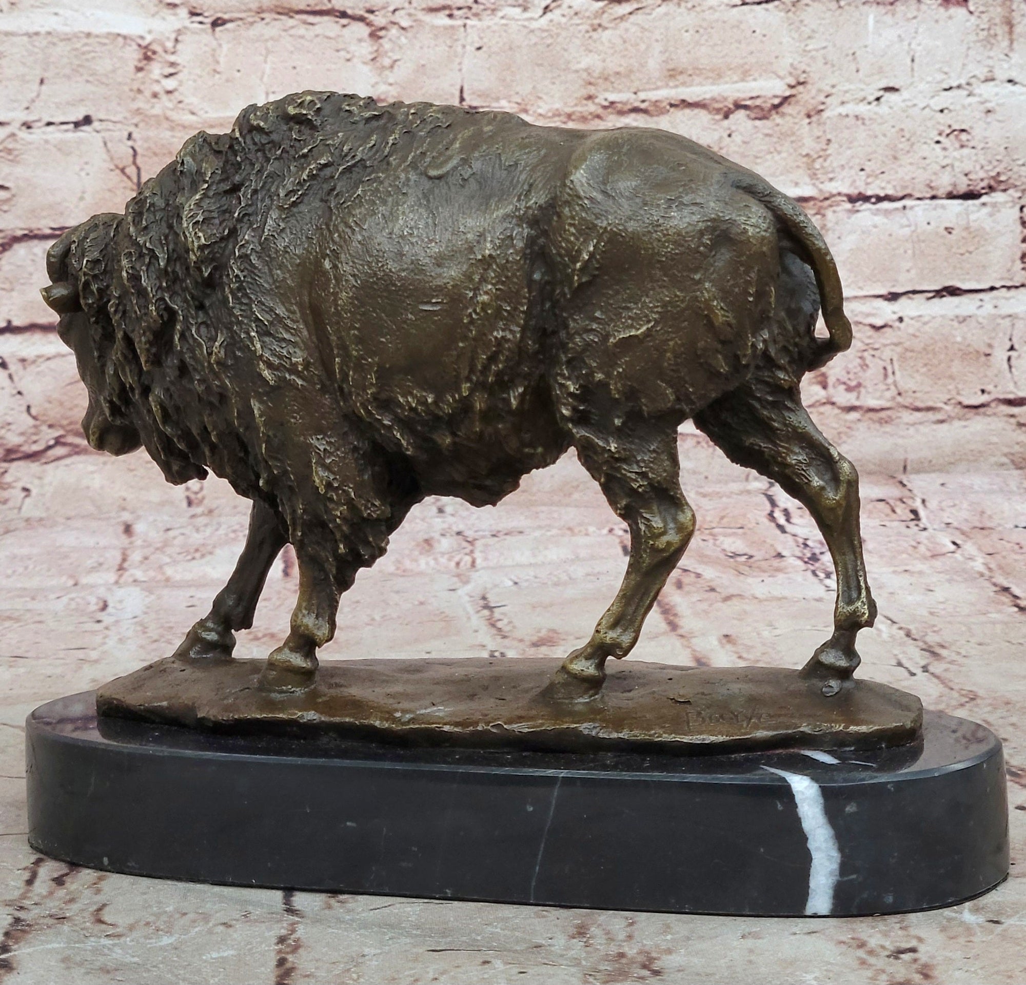 Bronze American Bison Buffalo Statue – Western Wildlife Art by Kauba