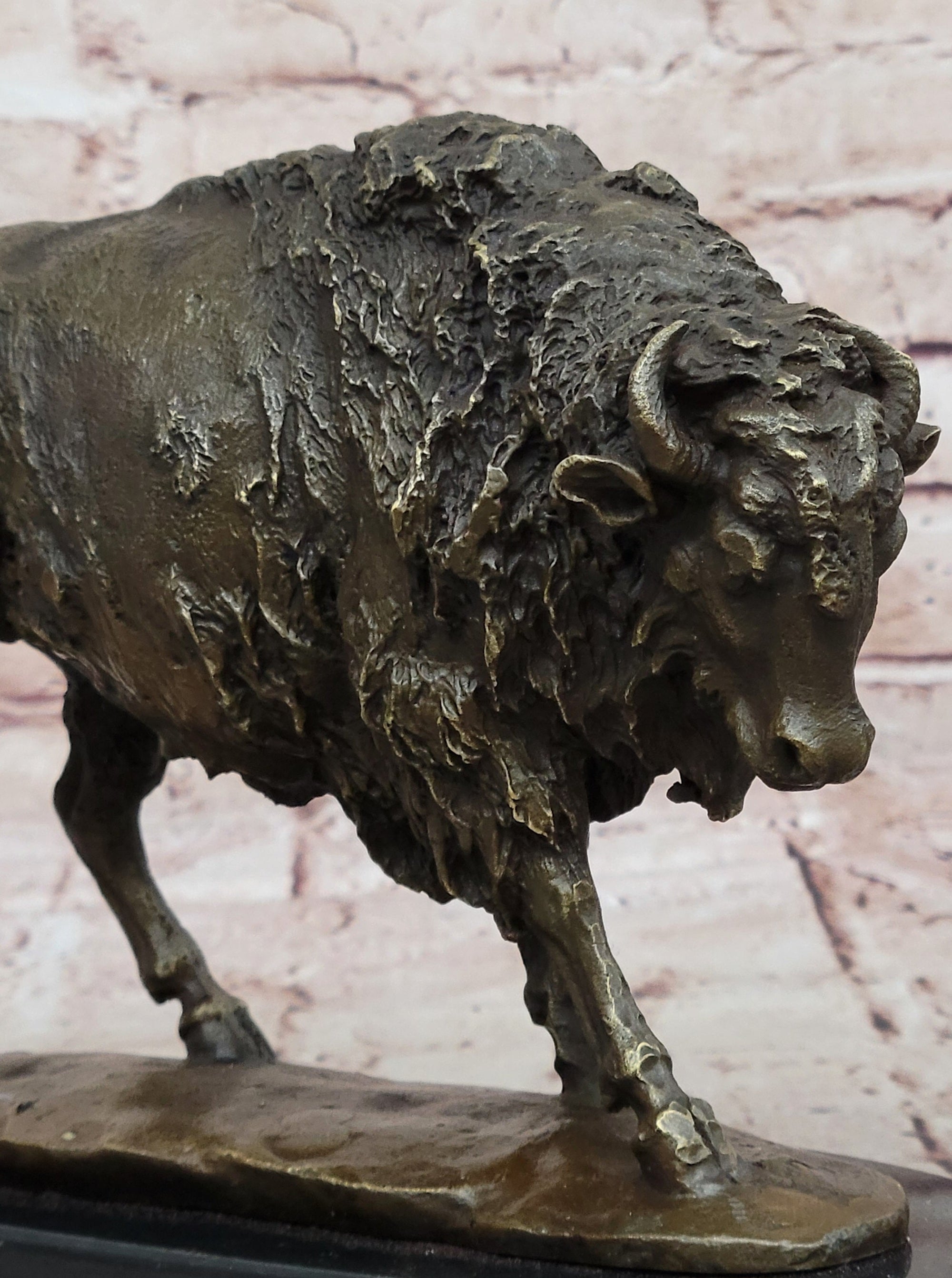 Bronze American Bison Buffalo Statue – Western Wildlife Art by Kauba