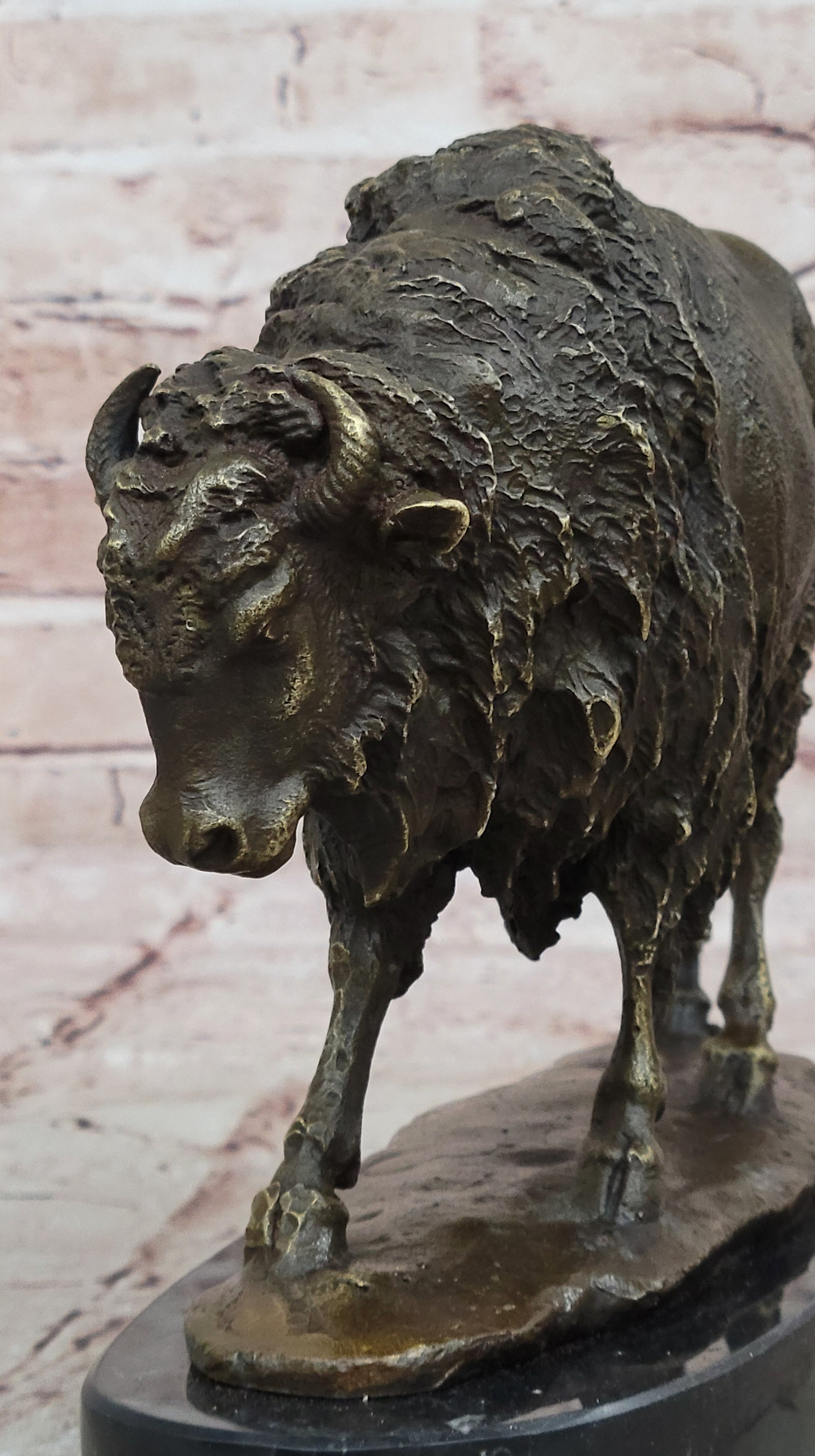 Bronze American Bison Buffalo Statue – Western Wildlife Art by Kauba