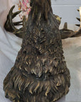 Signed Carl Kauba Life Size Elk Head Bust Bronze Figurine Sculpture Cabin Decor