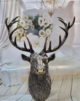 Signed Carl Kauba Life Size Elk Head Bust Bronze Figurine Sculpture Cabin Decor