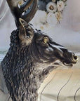 Signed Carl Kauba Life Size Elk Head Bust Bronze Figurine Sculpture Cabin Decor