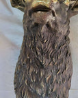 Signed Carl Kauba Life Size Elk Head Bust Bronze Figurine Sculpture Cabin Decor