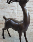 Signed Miguel Lopez Stag Buck Deer Bronze Sculpture Hot Cast Figure Figurine