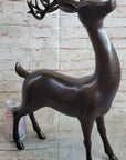Signed Miguel Lopez Stag Buck Deer Bronze Sculpture Hot Cast Figure Figurine