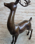 Signed Miguel Lopez Stag Buck Deer Bronze Sculpture Hot Cast Figure Figurine
