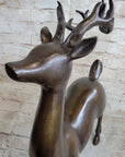 Signed Miguel Lopez Stag Buck Deer Bronze Sculpture Hot Cast Figure Figurine