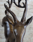 Signed Miguel Lopez Stag Buck Deer Bronze Sculpture Hot Cast Figure Figurine