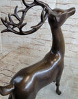 Signed Miguel Lopez Stag Buck Deer Bronze Sculpture Hot Cast Figure Figurine