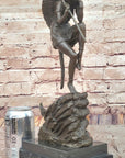 Native American Indian Woman Tribal Medicine Dance Shaman Bronze Sculpture Decor