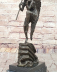 Native American Indian Woman Tribal Medicine Dance Shaman Bronze Sculpture Decor
