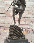 Native American Indian Woman Tribal Medicine Dance Shaman Bronze Sculpture Decor