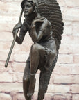 Native American Indian Woman Tribal Medicine Dance Shaman Bronze Sculpture Decor
