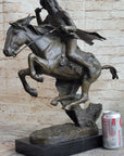Frederic Remington CHEYENNE bronze statue-Native American Indian on horse