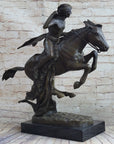 Frederic Remington CHEYENNE bronze statue-Native American Indian on horse