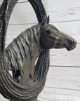 Equestrian Horse Lover Horses Bust Original Art Bronze Sculpture Statue Figure on Marble Base