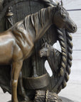Horses Foal Equestrian Horse Lover Bronze Metal Sculpture Statue Figure Gift Decor Signed Art