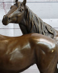 Two Horses Bronze Metal Statue Sculpture after PJ Mene on Marble Base