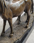 Two Horses Bronze Metal Statue Sculpture after PJ Mene on Marble Base