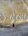 Two Horses Bronze Metal Statue Sculpture after PJ Mene on Marble Base