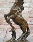 Rearing Horse Bronze Sculpture Statue Equestrian Stables Country Western Decor