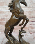 Rearing Horse Bronze Sculpture Statue Equestrian Stables Country Western Decor