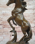 Rearing Horse Bronze Sculpture Statue Equestrian Stables Country Western Decor