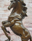 Rearing Horse Bronze Sculpture Statue Equestrian Stables Country Western Decor