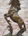 Rearing Horse Bronze Sculpture Statue Equestrian Stables Country Western Decor