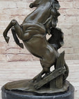 Adult and Baby Horse Pony Dual Rearing Horses Bronze Statue Sculpture Decor