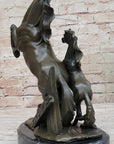 Adult and Baby Horse Pony Dual Rearing Horses Bronze Statue Sculpture Decor