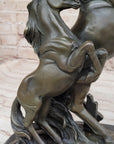 Adult and Baby Horse Pony Dual Rearing Horses Bronze Statue Sculpture Decor