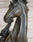 Adult and Baby Horse Pony Dual Rearing Horses Bronze Statue Sculpture Decor