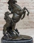 Adult and Baby Horse Pony Dual Rearing Horses Bronze Statue Sculpture Decor