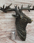 Hanging Wall Art Mounted Elk Deer Bust Head Stag Antlers Buck Bronze Sculpture