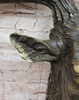 Hanging Wall Art Mounted Elk Deer Bust Head Stag Antlers Buck Bronze Sculpture