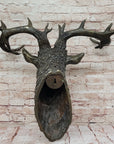 Hanging Wall Art Mounted Elk Deer Bust Head Stag Antlers Buck Bronze Sculpture