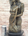 Romantic Bronze Couple Sculpture – Embrace of Love Figurine for Home Decor