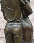 Romantic Bronze Couple Sculpture – Embrace of Love Figurine for Home Decor
