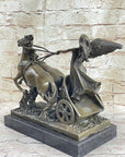 Nike Driving Chariot with Horses Bronze Sculpture Figurine Figure Decor