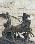 Nike Driving Chariot with Horses Bronze Sculpture Figurine Figure Decor