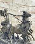 Nike Driving Chariot with Horses Bronze Sculpture Figurine Figure Decor