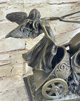 Nike Driving Chariot with Horses Bronze Sculpture Figurine Figure Decor
